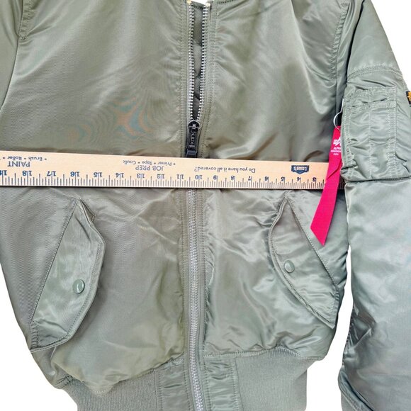 Alpha Industries Ma-1 Bomber Jacket Olive Green Reversible Lined Unisex XS Nylon - Picture 11 of 16